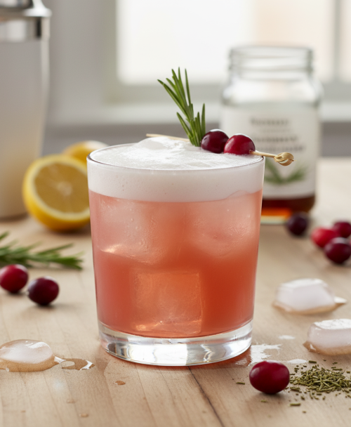 Rosemary Cranberry Whiskey Sour: The Perfect Holiday Cocktail