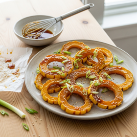 Spicy Maple-Glazed Delicata Squash Rings Recipe