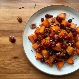 Cranberry Glazed Roasted Butternut Squash Recipe