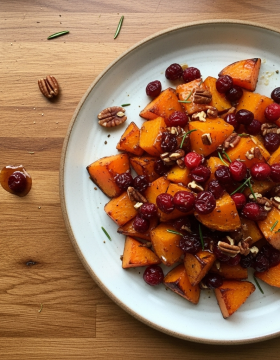 Cranberry Glazed Roasted Butternut Squash Recipe